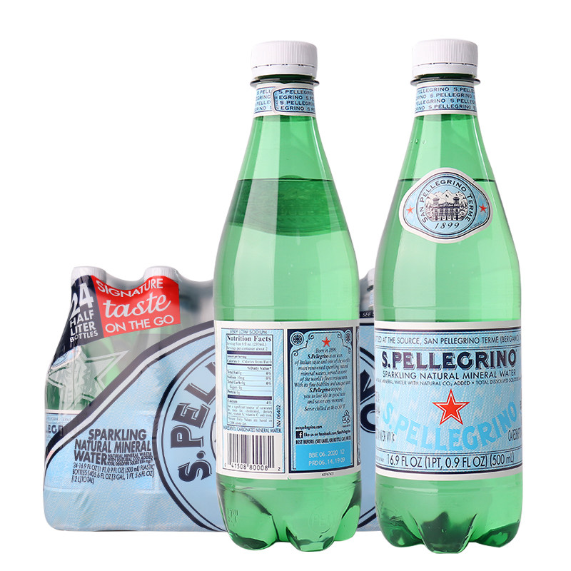 SanPelligrino SanPelligrino gas-containing mineral water imported from Italy 500ml*24 bottles of sparkling soda