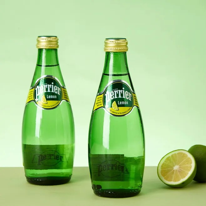 French imports Suter water Perrier Paris Water greens lemon taste drinks with gas mineral water 330ml * 4 bottles