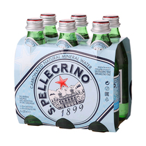 Italy imported St Perlu gas-containing natural mineral water 250ml*6 bottles of glass bottle sparkling water drink