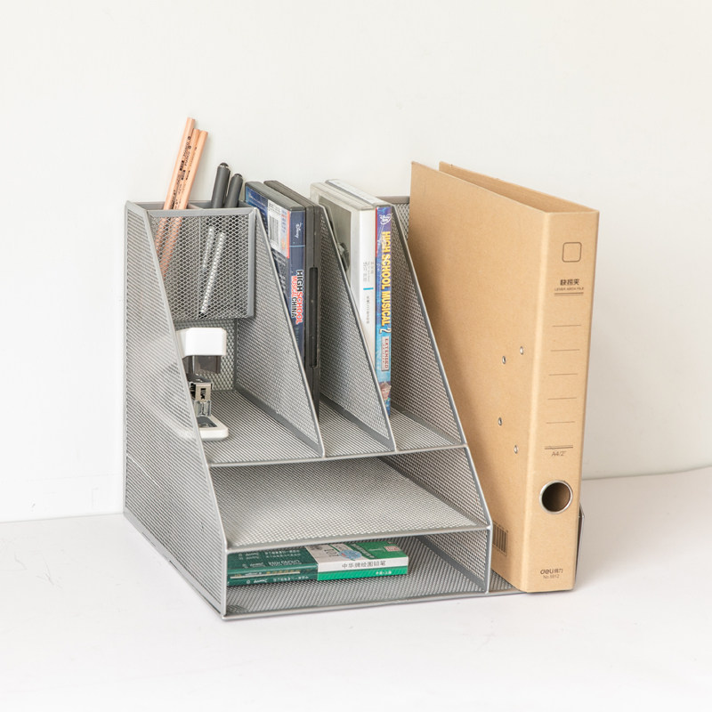 Iron high-grade metal grid multi-functional A4 desktop organization rack office file rack data rack shelf