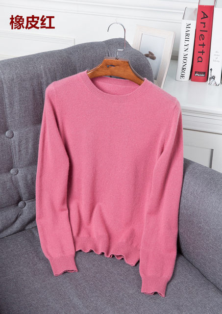 Yiran cashmere sweater ໃຫມ່ຂອງແມ່ຍິງ cashmere ຄໍມົນຂະຫນາດນ້ອຍກະທັດຮັດດ້ານລຸ່ມເສື້ອ sweater ອ່ອນແລະໃກ້ຊິດ fitting ພື້ນຖານ sweater