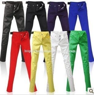 CHEAP MONDAY skateboard slim-fit pencil pants with small feet, promotion ໂສ້ງສີຫຼາກຫຼາຍທີ່ມີຕີນນ້ອຍ