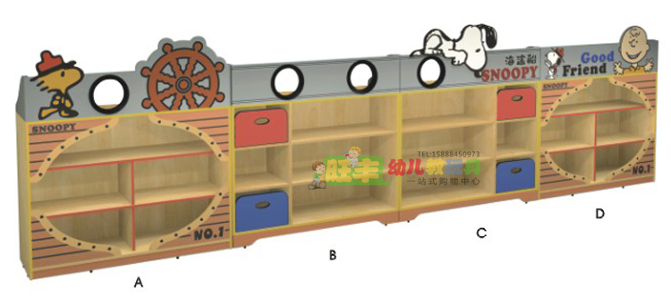 Early education kindergarten's pro-sub-garden children's storage cabinet Packed Rack Annoubi Styling Toy Cabinet Combo Cabinet