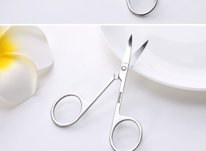 Kéo trang điểm an toàn mũi kéo tóc về nhà kéo nhỏ lông mày định hình dao kéo nam và nữ dụng cụ trang điểm tròn - Các công cụ làm đẹp khác