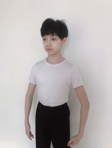 Children Latin dance suit boys suit less spring and summer Latin practice Chinese dance pure white ballet training clothes