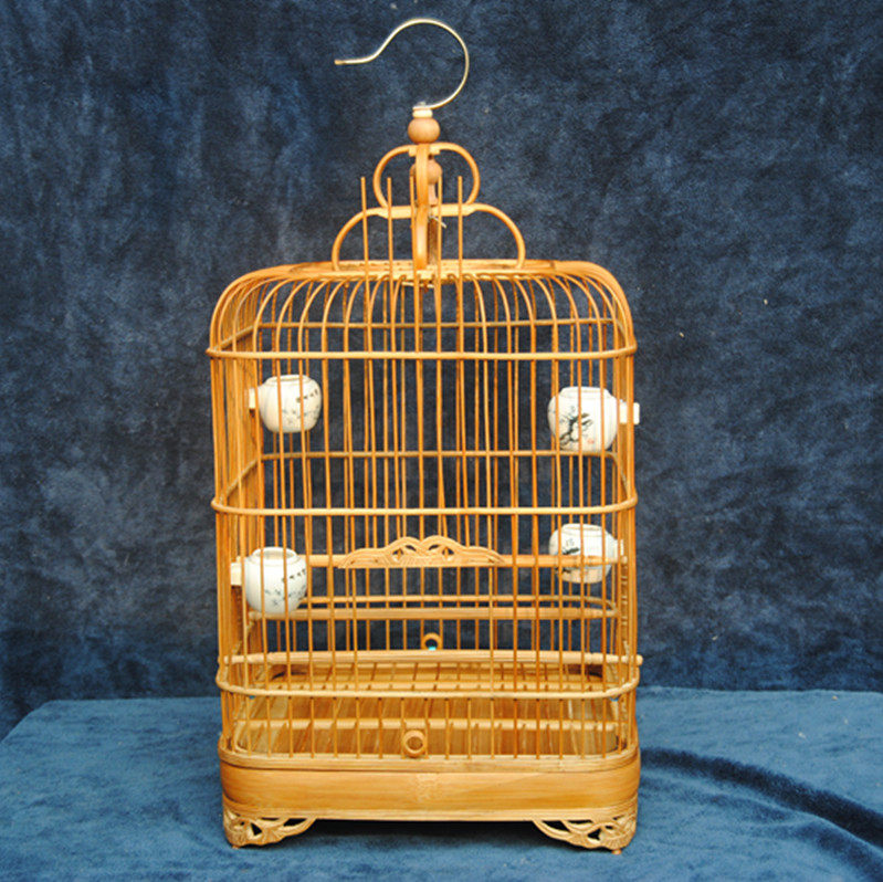 [USD 76.12] Bird Cage Bamboo Bird Cage Old Bamboo Four Corner Cage Old