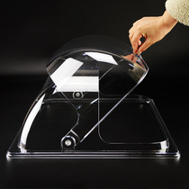 Transparent flip cover 60*40 food cover dust cover baking pan food cover cooked food catering rectangular commercial half-turn