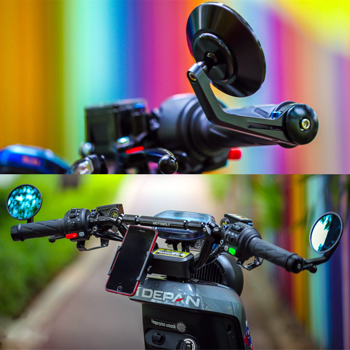 Suitable calf electric N1 N1S M1 U1 M modified handlebar retro rear mirror handlebar round mirror rearview mirror