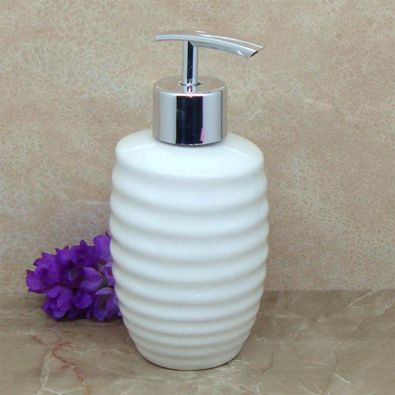 Beige ceramic hand sanitizer bottle bathroom creative water pattern shower gel lotion tank hotel soap dispenser 280mlb