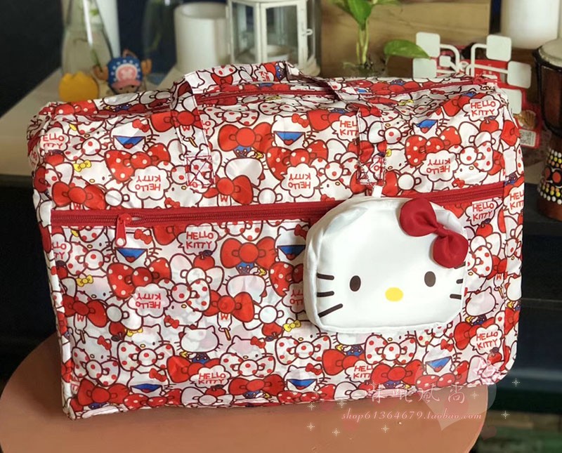 KT Brown Bear Bread Superman Bacteria Kid Túi du lịch công suất lớn Có thể gập lại Túi hành lý Vai đơn Tote túi du lịch mini