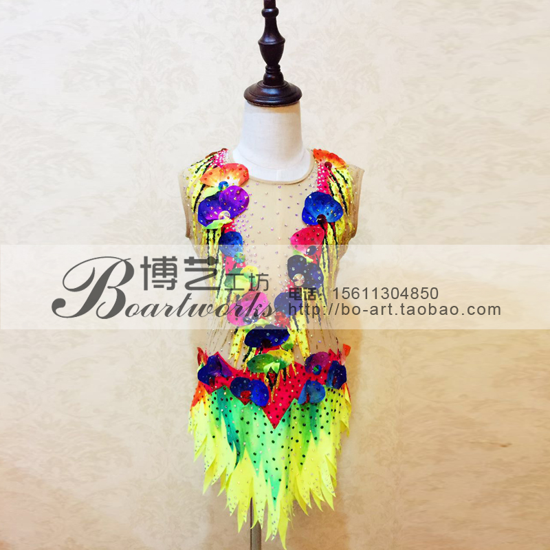 Boyi professional tailor-made rhythmic gymnastics clothing for children's adult competition performance gymnastics clothing custom-made G1143