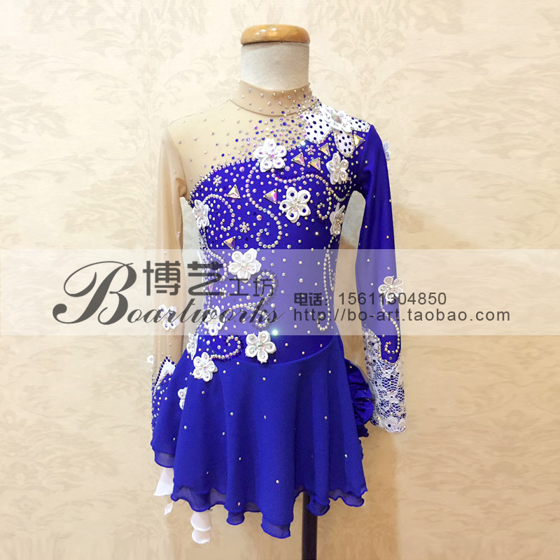 Boart specialties tailored children's adult figure skating performance competition Costume Skating Dress for A1089