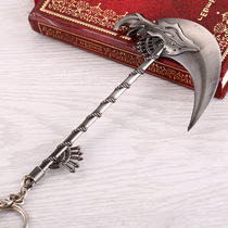 Magic Beast World Perimeter God Soldier Liver Pendant Sickle Alloy Weapons Model WOW Hero Soldier Key Buckle