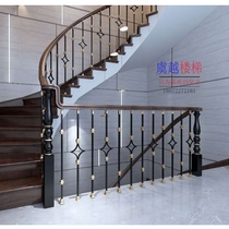 Finished wrought iron stair handrail European style modern minimalist interior assembly Villa column guard railing
