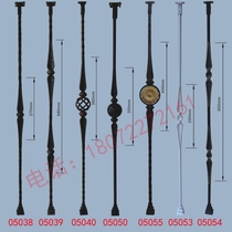 Modern style wrought iron stair handrail iron column villa balcony guardrail traditional craft Italian gourd