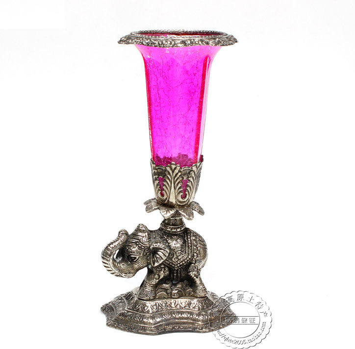 Imported from India Handmade Elephant Glass Candle Holder Can Be Used as a Vase