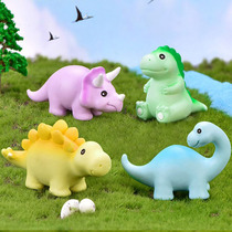 Cartoon mini cute simulation animal dinosaur toy Tyrannosaurus Rex miniature landscape ornaments model doll car