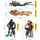 Simulated Human Figure Diving Ocean Doll Model Solid Underwater Exploration Scene Fish Tank Ornament Children's Toy Figurine
