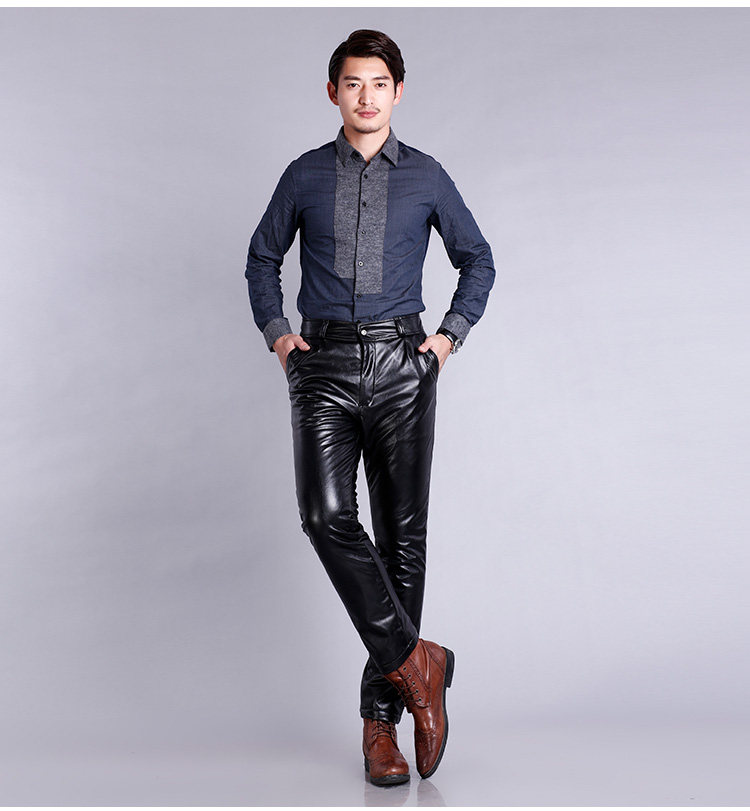 Pantalon cuir homme droit pour hiver - Ref 1494234 Image 16