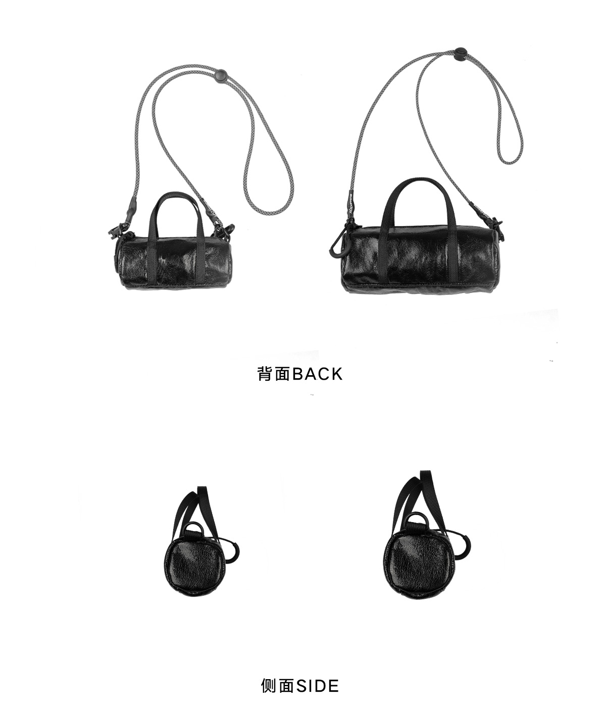Futuristic metal series mini bag lightweight hanging neck side backpack silver crossbody mobile phone bag fashionable Silver - กระเป๋าแมสเซนเจอร์ - เส้นใยสังเคราะห์ สีเงิน