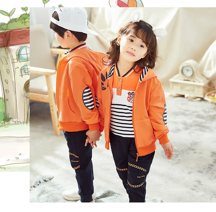 Mẫu giáo vườn quần áo mùa xuân và mùa thu đặt bông trẻ em của Anh phong trào gió lớp quần áo trường tiểu học nam giới và phụ nữ đồng phục tùy chỉnh đồng phục trẻ em cao cấp