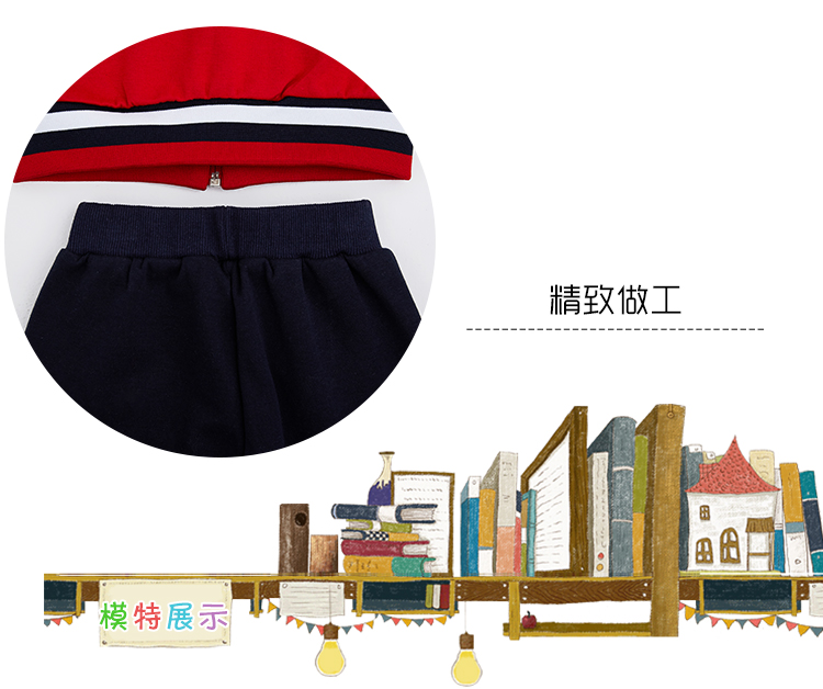 Quần áo mẫu giáo mùa xuân và mùa thu thiếu nhi cotton thể thao lớp quần áo tiểu học và trung học Anh đồng phục phù hợp với gió Anh bexinhshop shop