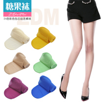 Special Clear  Ultra thin wire lady colored candy pantyhose  multi - colored female silk socks black silk