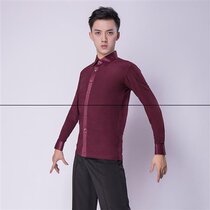 Voyage dancing costume new practice shirt national standard modern Latin dance suit men adult table performance shirt