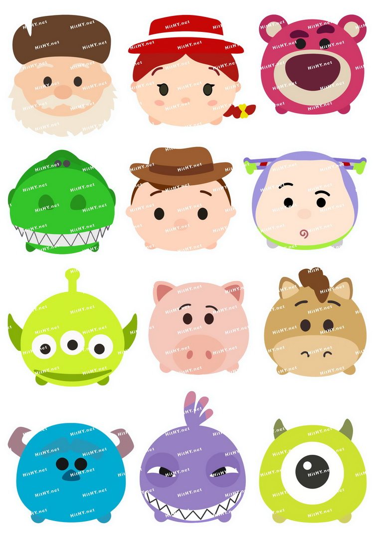 小号F0271-07tsum tsum玩具总动员怪兽大学Q版电脑旅行拉杆箱贴纸评价- 淘宝网