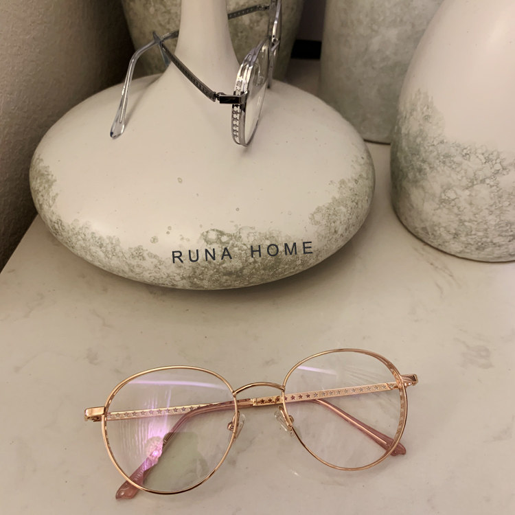 RUNA HOME ultra-light thick frame large degree gospel star oval men's and women's myopia anti-blue light frame