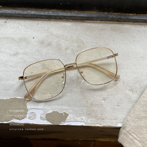 RUNA HOME retro mid-ancient jade light Golden Square ultra-light men and women anti-blue myopia frame mirror