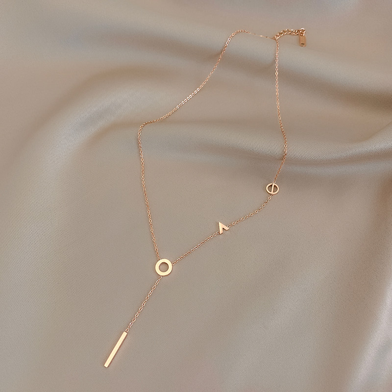 Caring Koko Romantic Confession LOVE Letter Necklace Feminine High-quality Clavicle Chain Neck Pendant