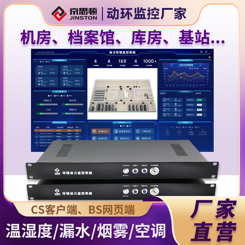 Computer Room Environment Monitoring System Host Unit Monitors Temperature, Humidity, Smoke, Precision Air Conditioning, Infrared, and Ups Alarms