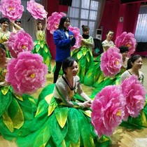 Hand peony simulation flower umbrella Fake peony umbrella Classical dance accessories Dance props Flower dance performance