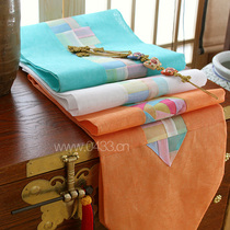 Table flag long modern style simple white yellow green red festive stitching Korean foreign trade table P08000