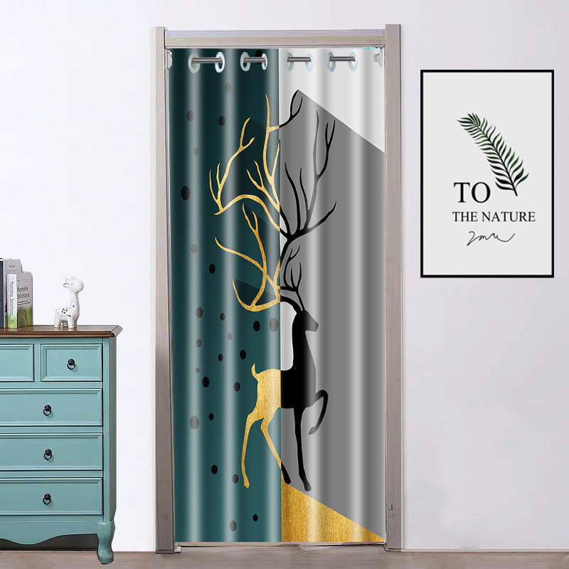 Punch-free door curtain partition window block wind cloth bedroom home toilet fitting room kitchen powder room cloth curtain