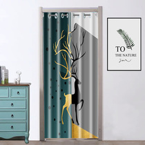 Punch-free curtain partition curtain blocking wind fabric bedroom home toilet fitting room kitchen toilet curtain