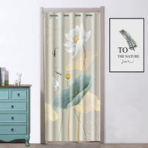 Nordic fabric door curtain partition curtain household air-conditioning windshield air-proof kitchen bedroom fitting room non-perforated door curtain