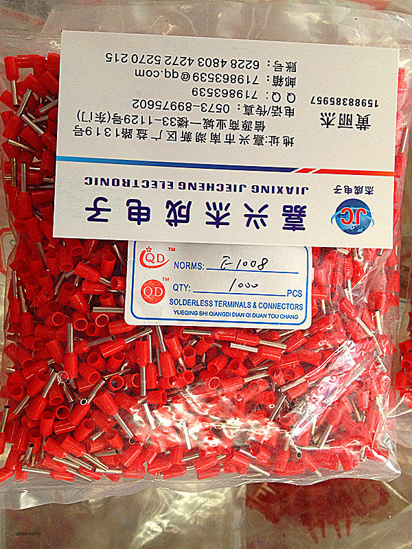 E1008 tube pre - insulated terminal cold - pressed terminal terminal terminal 1 K