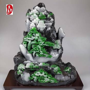 Imitation jade shoushan stone carving imitation jade welcoming pine feng shui entrance ornaments home decoration entrance ornaments