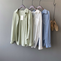 French Tencel Shirt women 2021 Autumn New Korean version of loose temperament long sleeve shirt fashion casual top