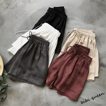 2021 summer new Korean version of high waist loose shorts women elastic waist casual pants student wide leg pants versatile culottes