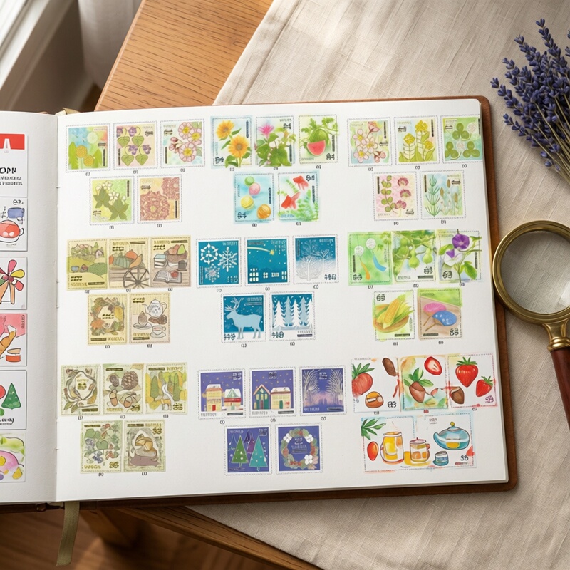 Japanese Stamp - Season's Greetings: Spring, Summer, Autumn, Winter Greetings, Japanese Style, Journal Japanese Stamp - Season's Greetings: Spring, Summer, Autumn, Winter Greetings, Japanese Style, Journal