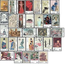 Japanese letters and sales stamps-modern art-1979-1983-32 all-C810-C841-famous painting-carving