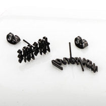Custom Stainless Steel Letters Black Earrings Accessories Black Earrings Woman Retro Black Trend Fashion Personality