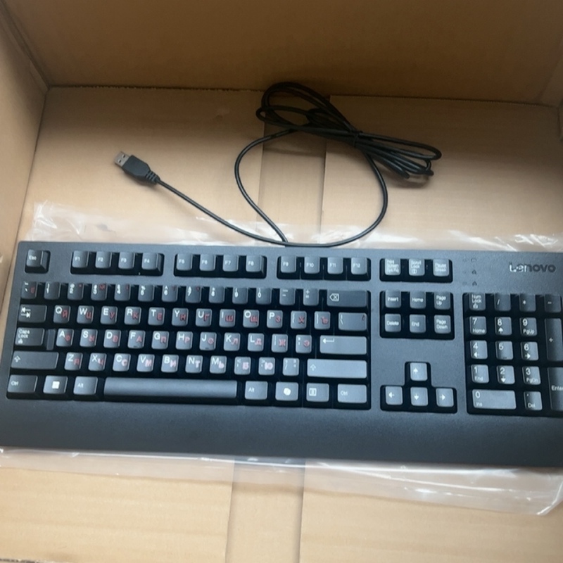 Suitable for the New Lenovo Sk-8827 Wired USB High-Keycap Keyboard with English and Russian Red Lettering Bilingual Suitable for the New Lenovo Sk-8827 Wired USB High-Keycap Keyboard with English and Russian Red Lettering Bilingual