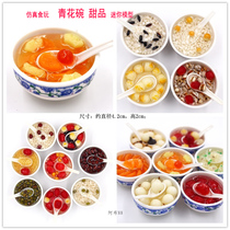 2022 New simulation green porcelain bowl snack mini Hong Kong food die BJD doll doll food toy props