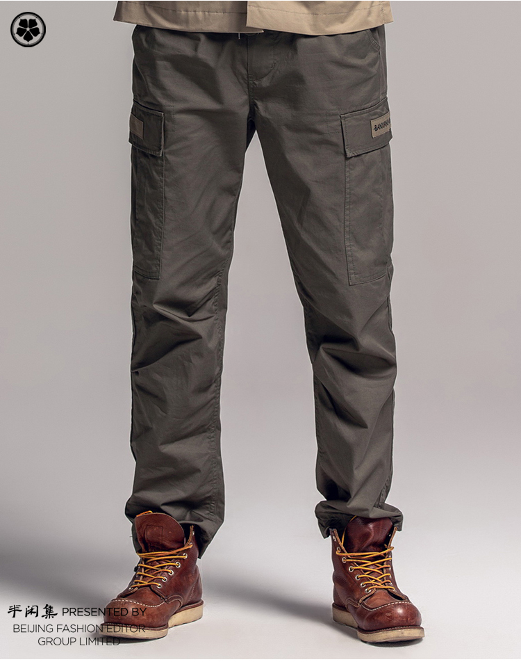 Bộ đồ bán nguyệt rồng thêu quần yếm Thời trang hip hop cotton nhẹ mid-thun siêu nhỏ túi quần kiểu Trung Quốc quần jeans nam