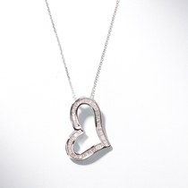 Wanlun jewelry New 18k platinum heart shaped diamond necklace women pendant Ins Wind shaped shaped new recommendation