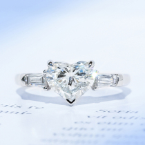 Vallon jewelry your attention 1 1 karat heart-shaped engagement ring wedding diamond ring ring female white 18K gold